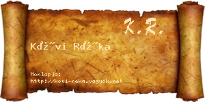 Kövi Réka névjegykártya